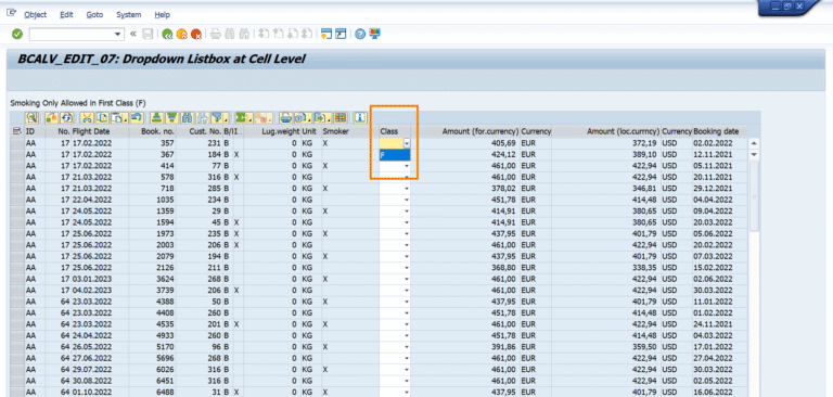 Cómo añadir un dropdown en una columna de un ALV Grid en SAP ABAP